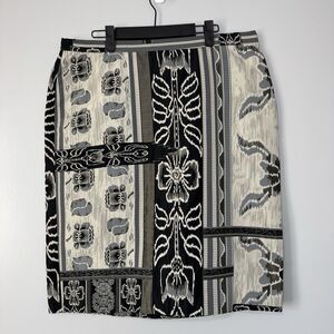 Yeohlee New York Gray Black Floral Patchwork Skirt Sz 16